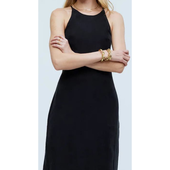 Madewell Crisscross Cupro Blend Chic Going Out Midi Slip Dress US Women's 4 New - Picture 1 of 9